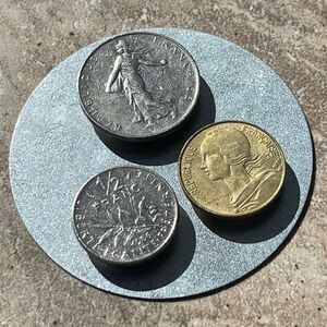 SET OF THREE FRENCH AUTHENTIC COIN MAGNETS (SET #6)